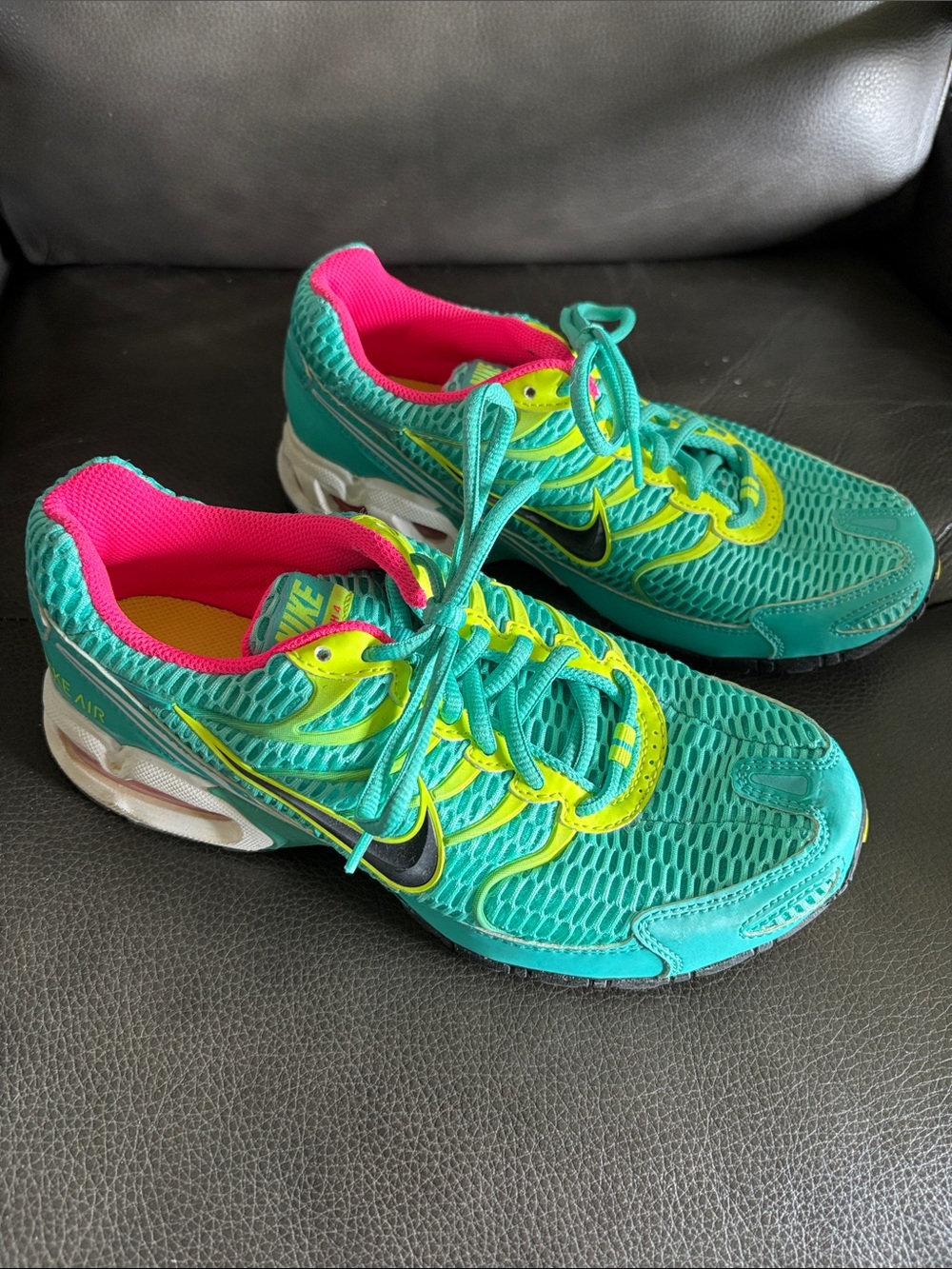 Nike Teal, Neon Yellow & Hot Pink Women's Running Sneakers